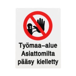 Varoituskyltti Työmaa-alue