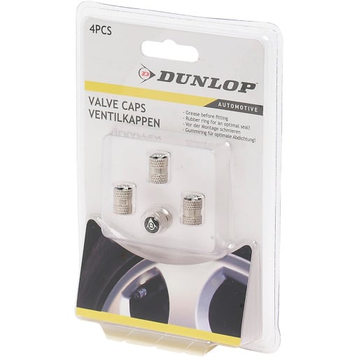 Venttiilihatut 4 kpl Dunlop-merkki-merkki Venttiilihatut 4 kpl Dunlop-merkki