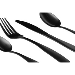Ruokailuvälineet mattamusta 16 kpl/pkt Maku Basic