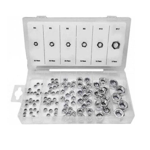 8718375330203-2-lukkomutterilajitelma-benson Benson Mutterit 100 kpl