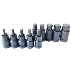 Kuusiokanta HEX hylsysarja 1/2" 10 osaa