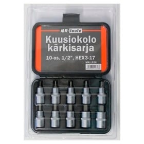 Kuusiokolo kärkisarja 1/2" 10 osaa