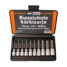 Kuusiokoloavainsarja 1/2" 10 osaa