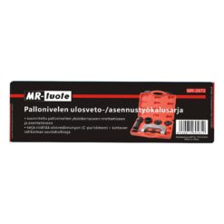 Pallonivelen ulosvedin- / asennussarja, joka soveltuu erinomaisesti ammattimaiseen korjaamokäyttöön, mutta myös autojen kunnostuksesta innostuneille harrastajille.