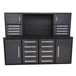 Työpiste autotalliin 220,5 x 58,5 x 170 cm