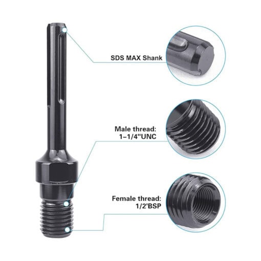 3001959677739-Adapteri-timanttikuppiteralle-UNC-1-1:4-SDS-MAX-3 3001959677739-Adapteri-timanttikuppiteralle-UNC-1-1:4-SDS-MAX-3