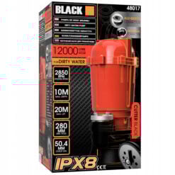 Uppopumppu silppurilla likavedelle 2600 W, Black