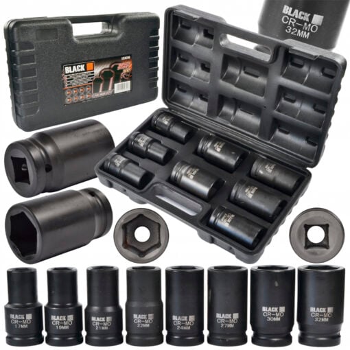 Voimahylsysarja kuusiokolo 3/4", Black