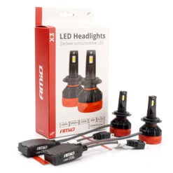 LED-ajovalopolttimot X3 H7/H18 90W 9900lm, Amio