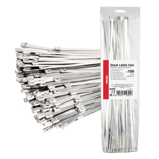 Nippuside ruostumaton 4,6 x 400 mm 100 kpl, Amio