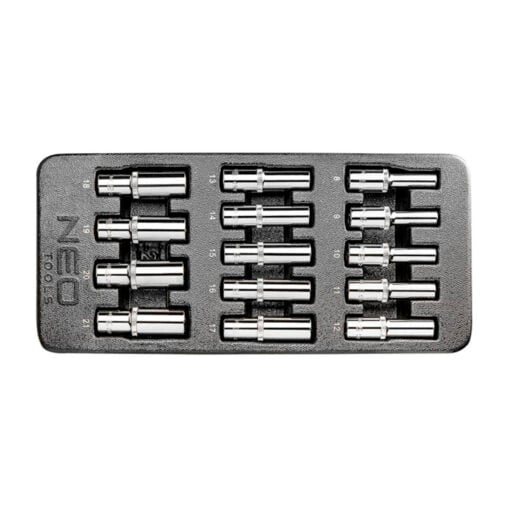 Pitkä hylsysarja kuusiokanta 1/2" työkaluvaunuun, Neo Tools