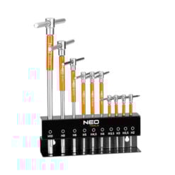 Kuusiokoloavainsetti t-kahva 2–10 mm, Neo Tools