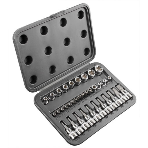 Kärki- ja hylsysarja Torx 3/8" 34 osaa, Neo Tools