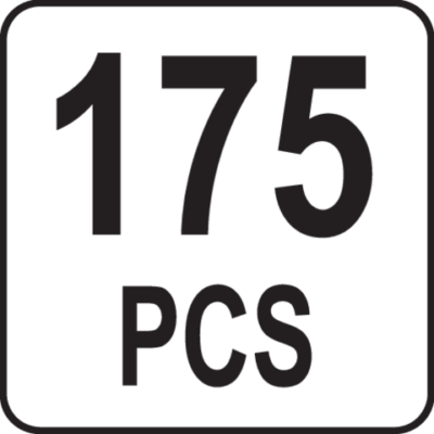 Puristettava letkunkiristin lajitelma 175 osaa, Yato