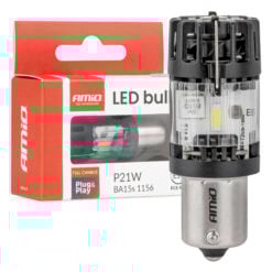 LED-ajovalopoltin P21W 12V, Amio