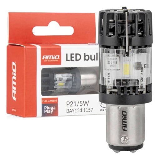 LED-ajovalopoltin P21/5W 12V, Amio