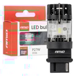 LED-ajovalopoltin P27W 12V, Amio