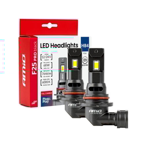 LED-ajovalopolttimot PRO HB4 68W 7646lm, Amio