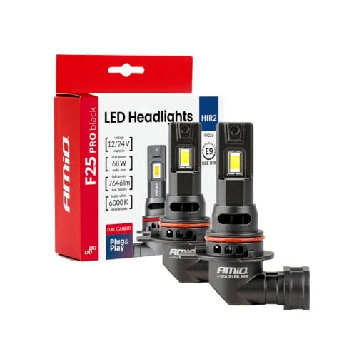 LED-ajovalopolttimot PRO HIR2 68W 7646lm, Amio