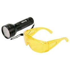 UV-taskulamppu ja suojalasit, Yato