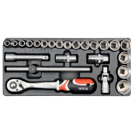 5906083955372-Hylsysarja-1:2″-10-32-mm-tyokaluvaunuun-Yato Hylsysarja 1/2″ 10-32 mm työkaluvaunuun, Yato