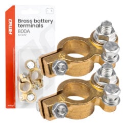 Akkukenkä messinki 2 kpl 800A -/+, Amio