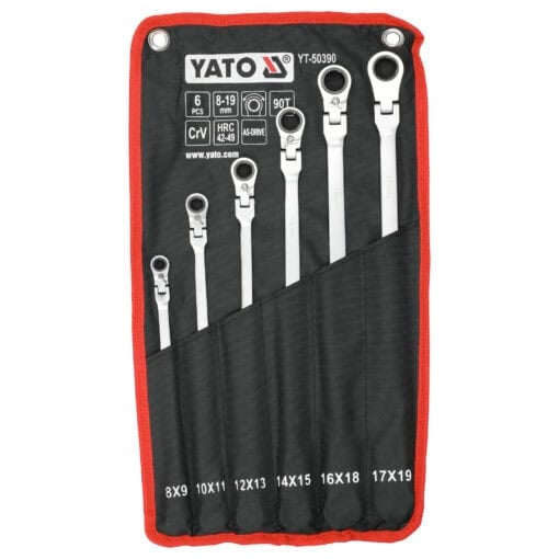 Räikkälenkkisarja nivelletty 8-19 mm 6 osaa, Yato