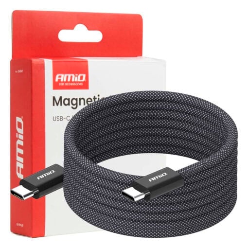 Magneettinen USB-C – USB-C -kaapeli 60W 200cm, Amio.