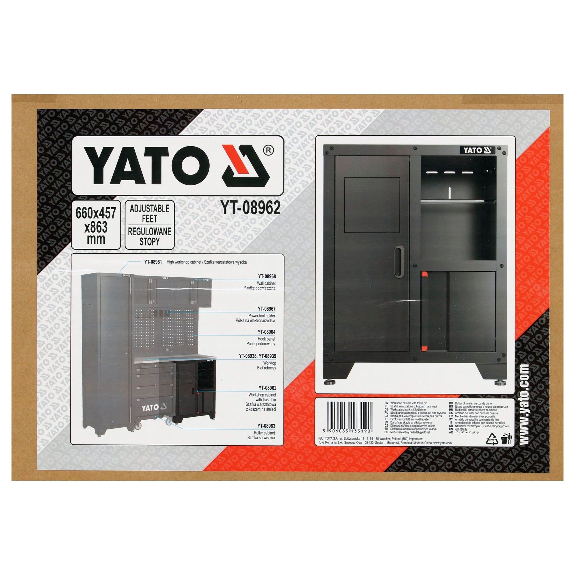 Työkalukaappi jäteastialla 86,3 cm, Yato - Image 8