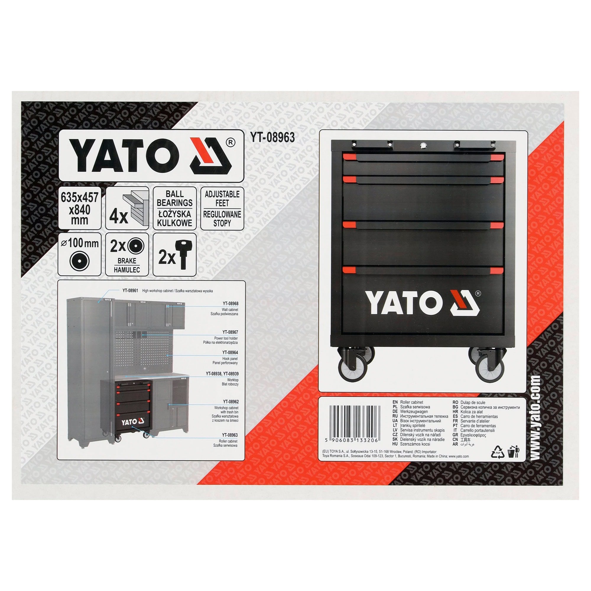 Työkalukaappi vetolaatikoilla 84 cm, Yato - Image 5