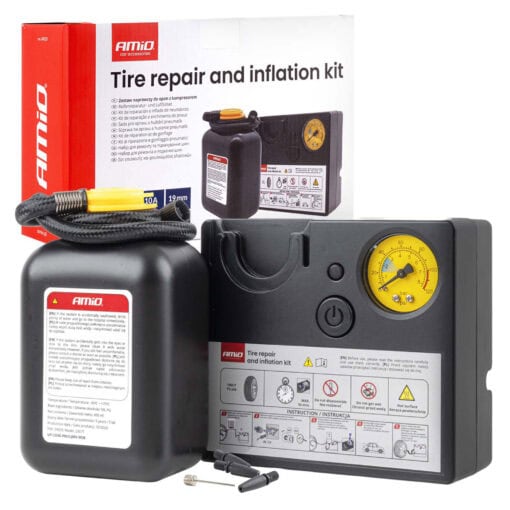5903293049297-Renkaan-paikkaussarja-kompressorilla-12-v-Amio Renkaanpaikkaussarja kompressorilla 19 mm 12 V, Amio.